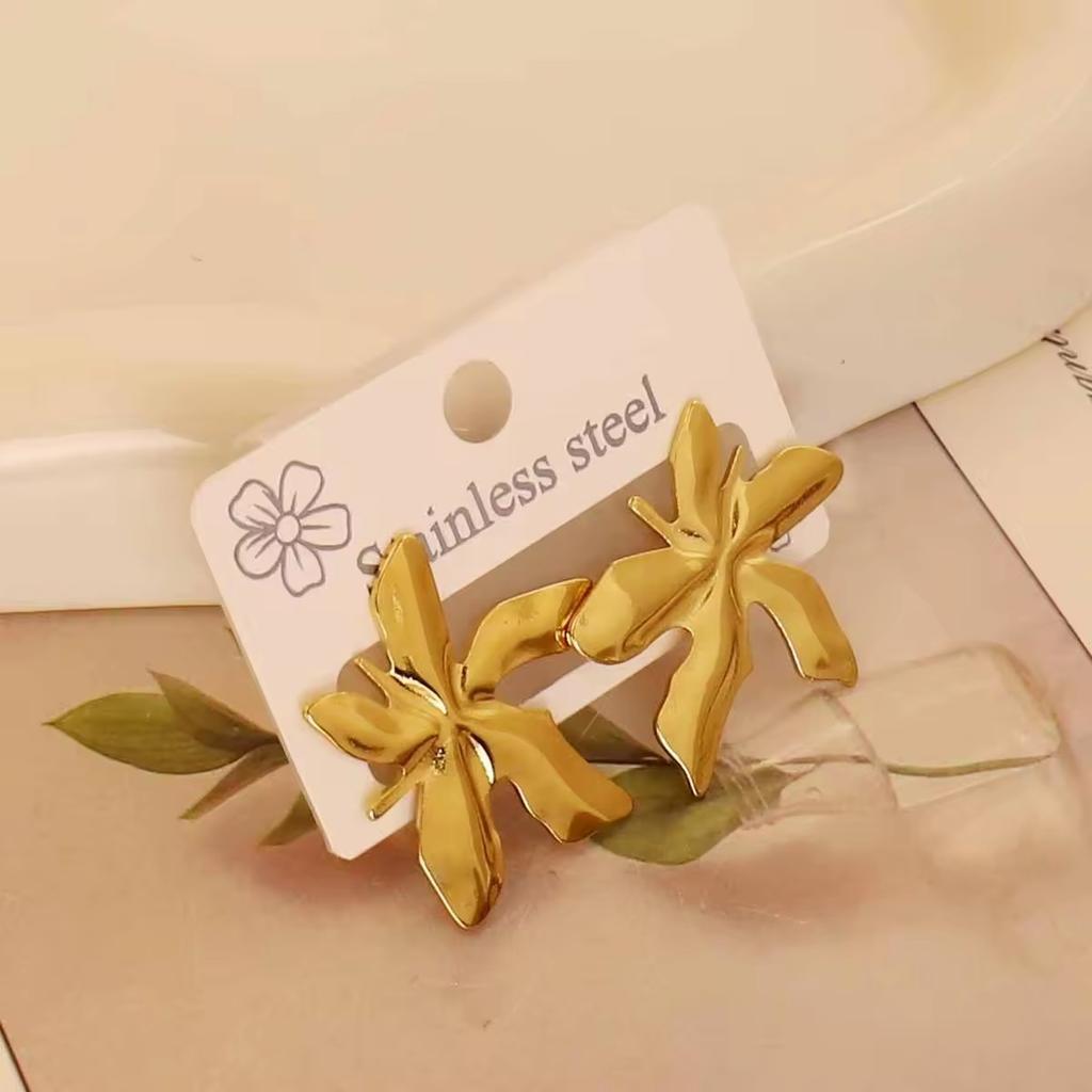 European American Trendy Cross-Border Punk Cold Wind Stainless Steel Earrings Geometric Irregular Drop Fashion Jewelry