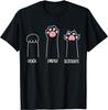 Pierre Papier Ciseaux Jeu de Mains Mignonne Patte Chat Drôle Cadeau T-Shirt Unisexe