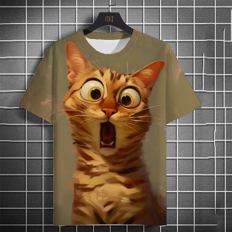 3D Printed Cute Cat Graphic Men's T-shirts Fun Streetwear Casual Summer Daily Fun and Humorous T-shirts