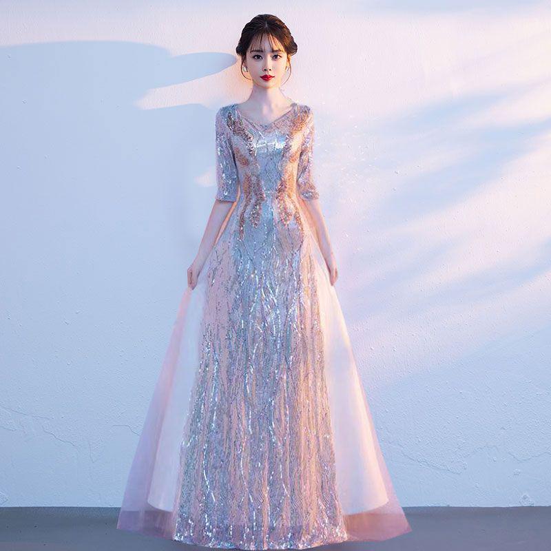 Długa Chińska Sukienka do Tańca i Chóru Damska