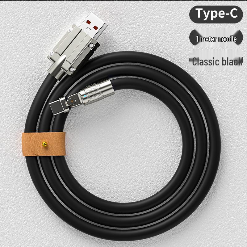 

Geekline 120W Fast Charge Cable with Rotating Elbow, Liquid Soft Rubber, Zinc Alloy, and Indicator