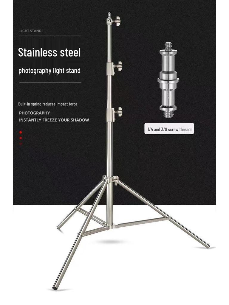 Stainless Steel 2.8m Photography Tripod with Magic Leg and Spring Stand