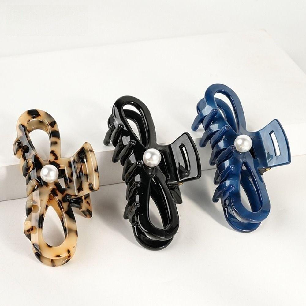 Hair Ornament Women Hair Claws Pearl Lady Shark Clip Ponytail Hair Clips  for Girls Headwear