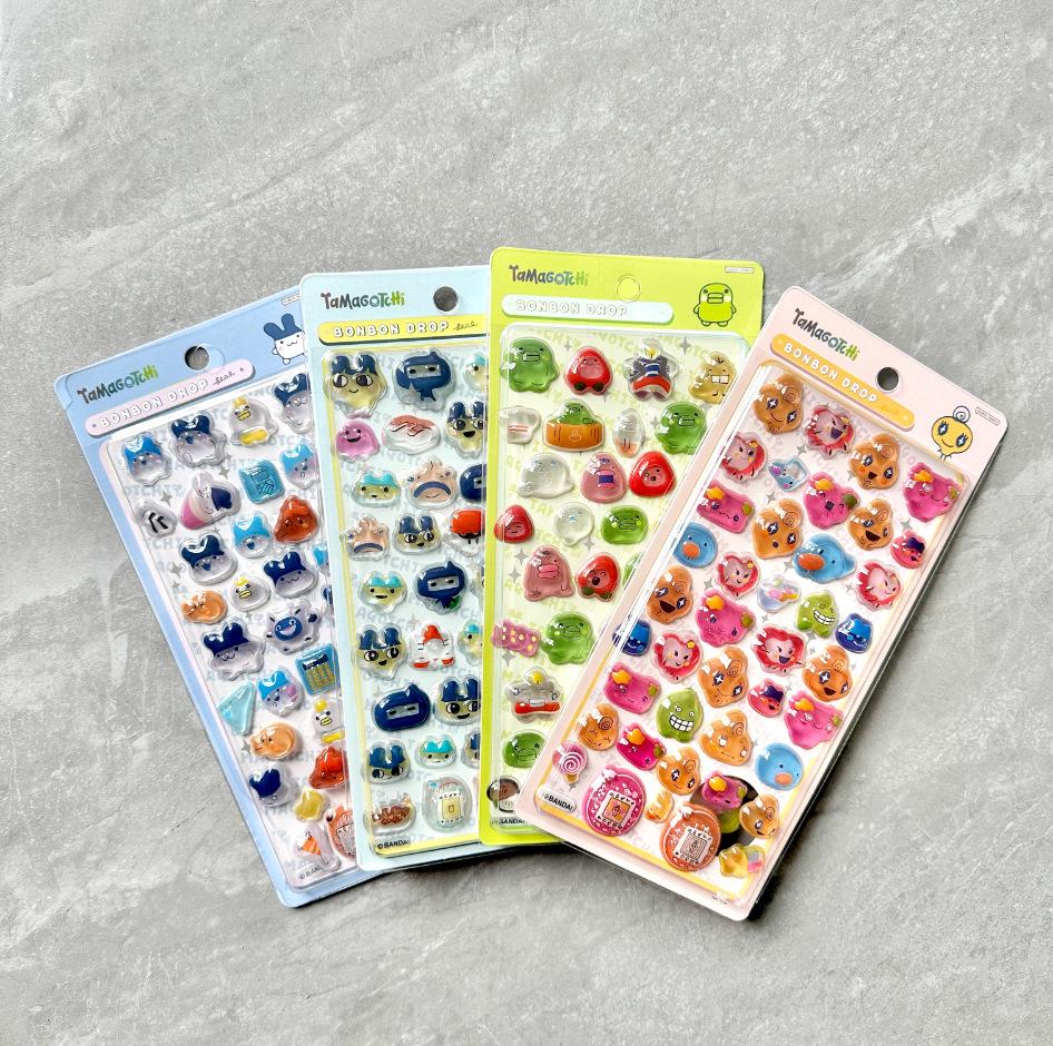 

3D Stereo Embossed Cartoon Sticker for Tamagotchi Journal Decoration - DIY Creative Kids Stickers Single Random Card