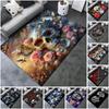 1PC Skull Dark Gothic Pattern Printed Carpet Rug for Living Room Bedroom Home Sofa Decoration,Non-slip Floor Mat Floor Mat