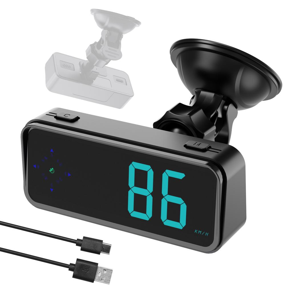 Auto Headup Display GPS Digital Tachometer KMH MPH umschaltbar mit bunter LED-Anzeige, Digital