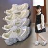 Lightweight Non-Slip Back To School Children Running Sandals Summer Kids Sport Sneakers for Girl Pearl Lace Mary Jane Flats