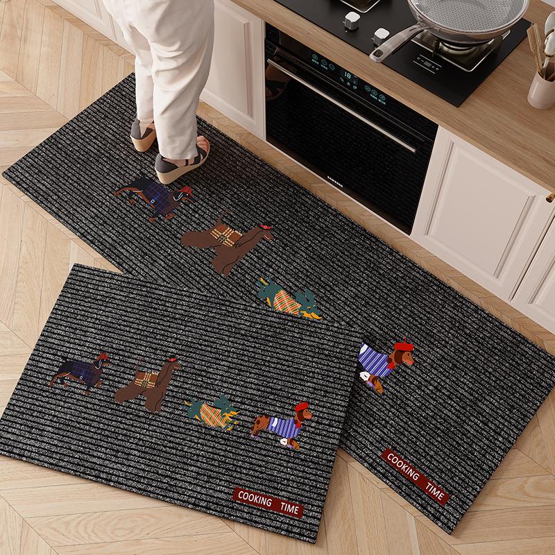 Cartoon Diatomaceous Earth Kitchen Mat: Water & Oil Absorbent, Quick-Drying, Dirt-Resistant, Non-Slip, Wear-Resistant Floor Pad.