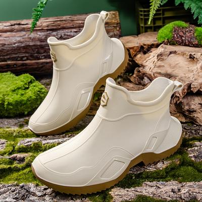 Scarpe da Pioggia Impermeabili Antiscivolo in Gomma da Uomo Four Seasons Moda Outdoor Stivaletti Moda con Copertura in Cotone stivali da Pioggia da Uomo