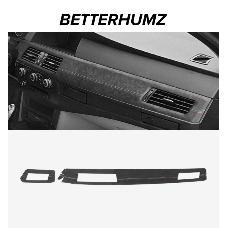 Para BMW Serie 5 E60 2004-2010 Hecho de Alcantara Panel del Tablero Embellecedor de Instrumentos Pegatina de Rendimiento Accesorios Interiores del Coche