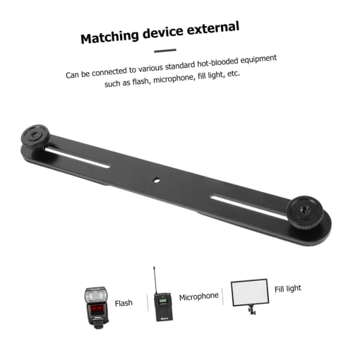 NOLITOY Adjustable Microphone Bar Dual Flashlight Mount Bracket Tripod-Compatible Microphone Stand Adapter (Set of 2)