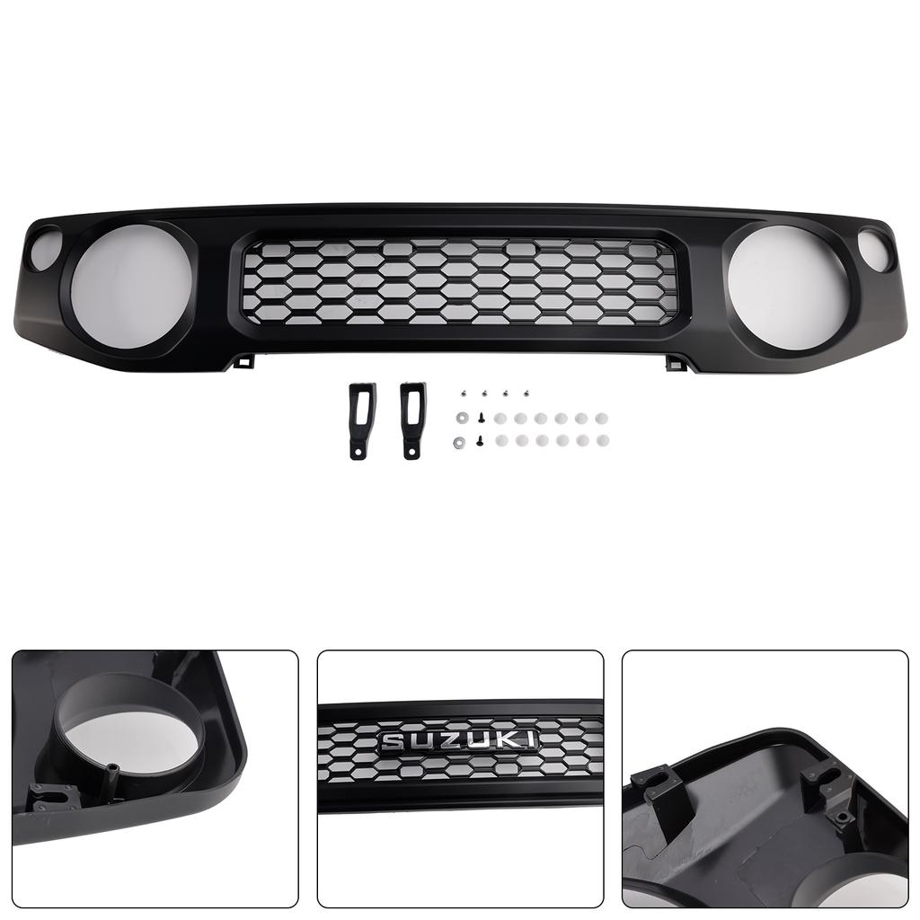 Schwarzer Wabengitter-Frontstoßfängergrill passend für Suzuki Jimny JB74 2019-2023