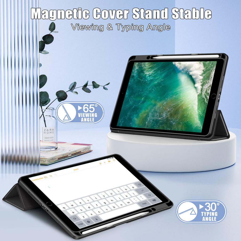 Case for iPad 10.2 (2019)/(2020)/(2021)/iPad Pro 10.5-inch (2017)/Air 10.5 Inch (2019) Tri-fold Stand Leather Cover