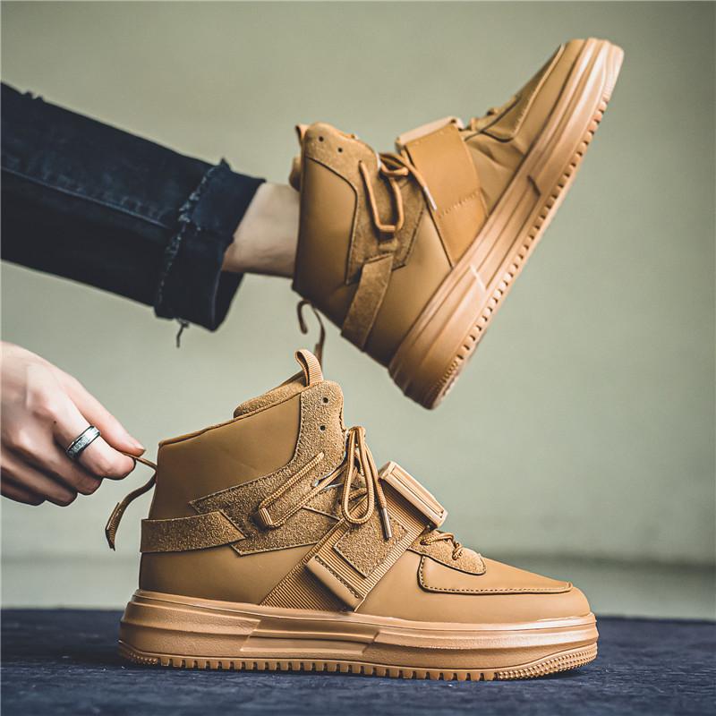 New Men's Classic Fashion High Top Thick Sole Skateboarding Shoes Comfortable Soft Sole Basketball  Sneakers