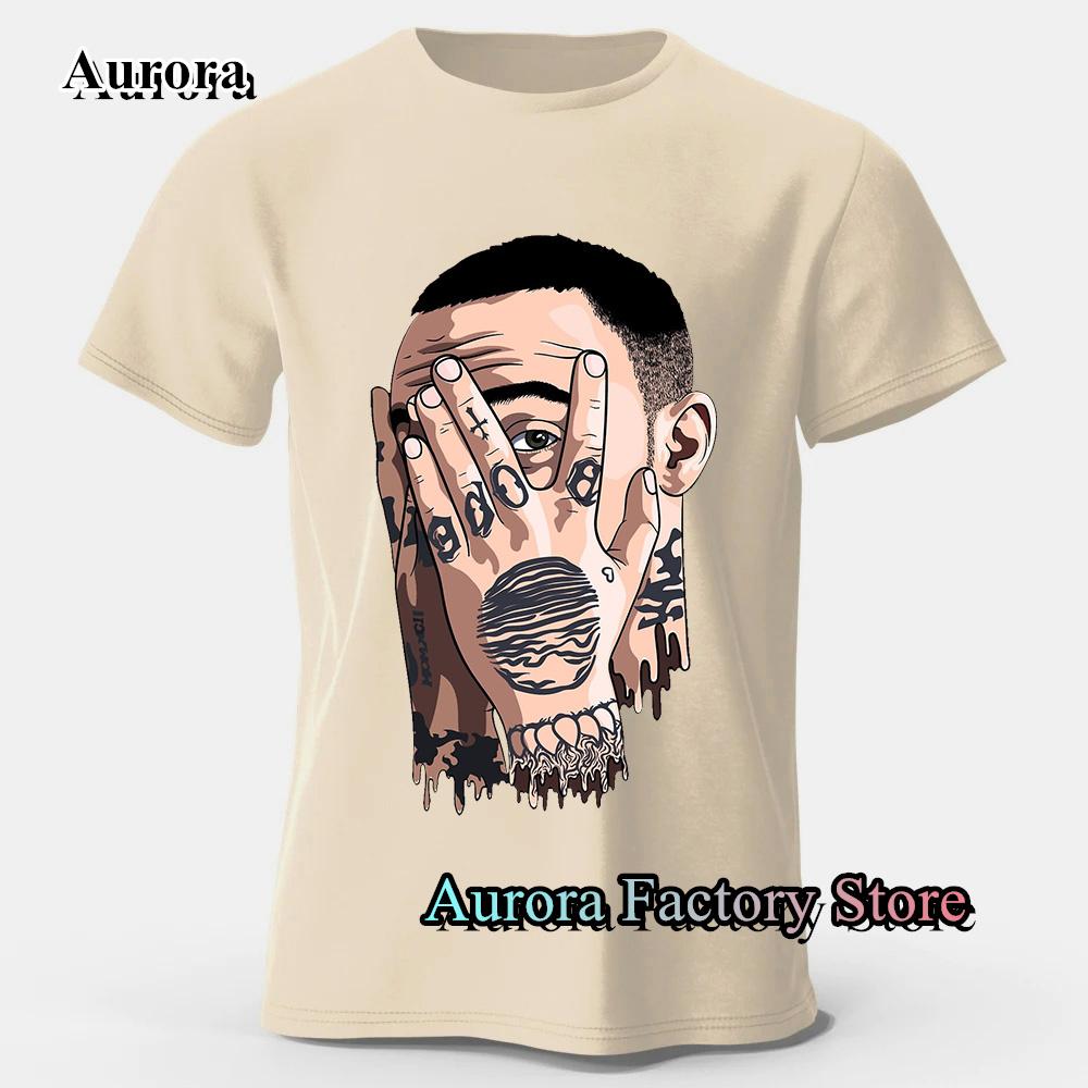 

Rapper Macc Miller T-Shirt Summer Men Cotton Tops Tees Male Fashion Short Sleeve Clothing Casual Streetwear Hip Hop T-Shirt S