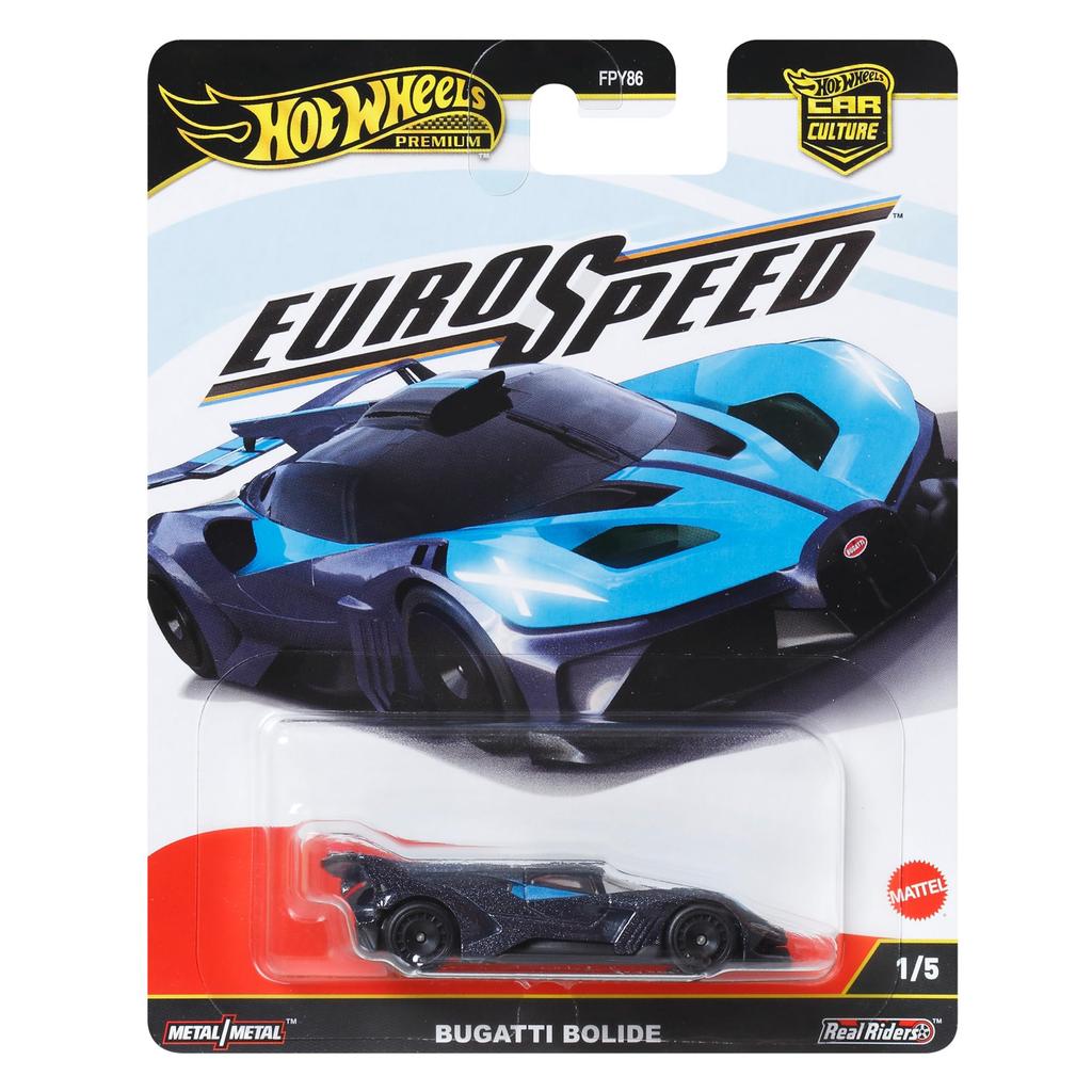 Hot Wheels Car Culture EuroSpeed Bugatti Bolide Vehicle Toy Diecast Car Blue JBK79 (Ages 3+)