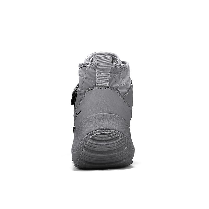 Warrior Warm Durable Height-Increasing Non-Slip Fashionable Simple Fleece Short Snow Boots Men boots Gray WXY-J171N03M