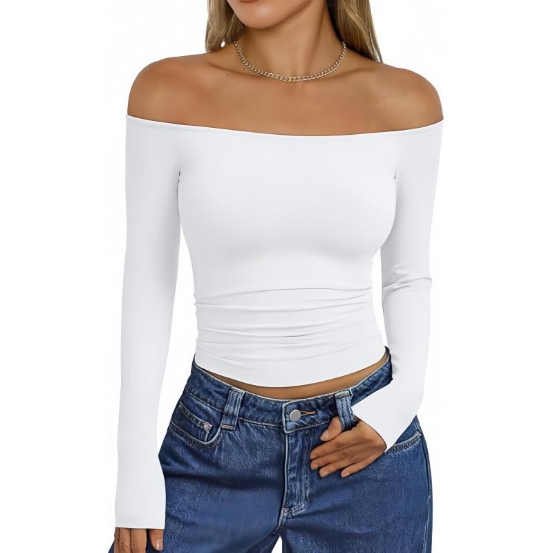 2025 Trendy One-Shoulder Long Sleeve Slim Fit Women's T-Shirt