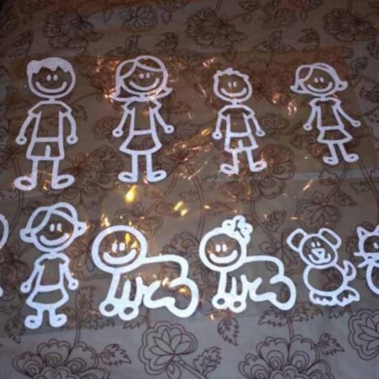 Funny Family Member Dog Cat Figure Pet Decor Car Sticker Decal for Window Door