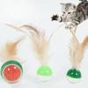 1pcs Cat Elastic Ball Toy Kitten Bouncing Ball with Feathers Itten Funny Chasing Game Cat Feather Toys Cat Accessories