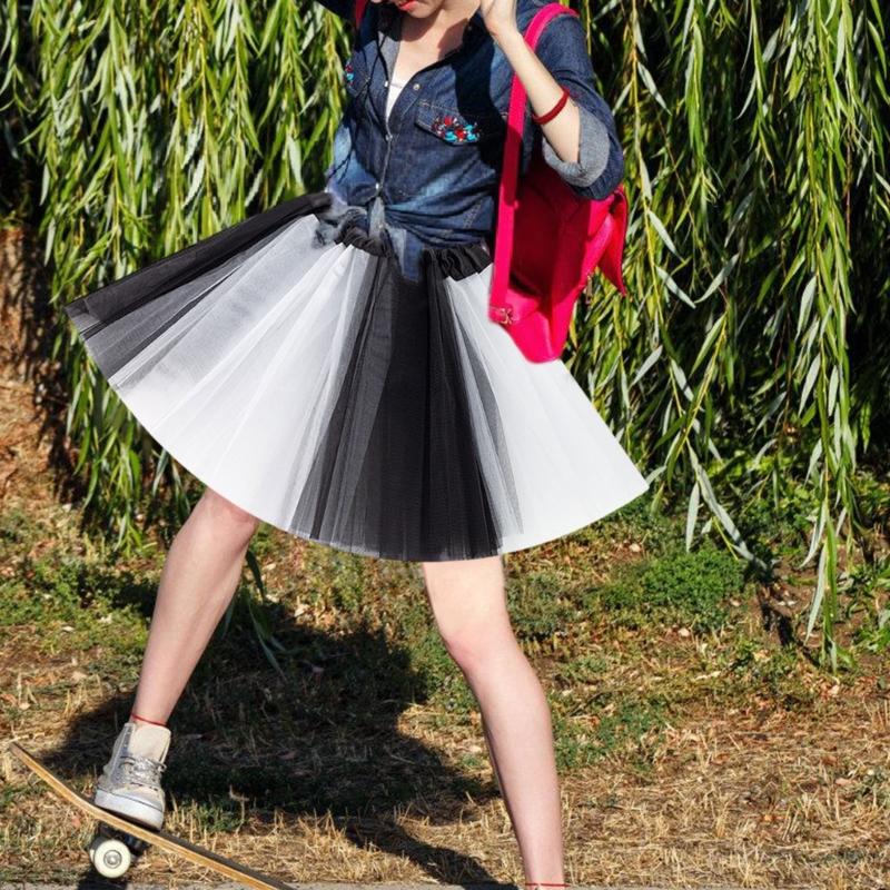 Gonna Tutù Elastica Vita Alta Gonna in Tulle Gonna Tutù in Tulle Stratificata Costumi Cosplay di Halloween per Bambine Adolescenti Regali