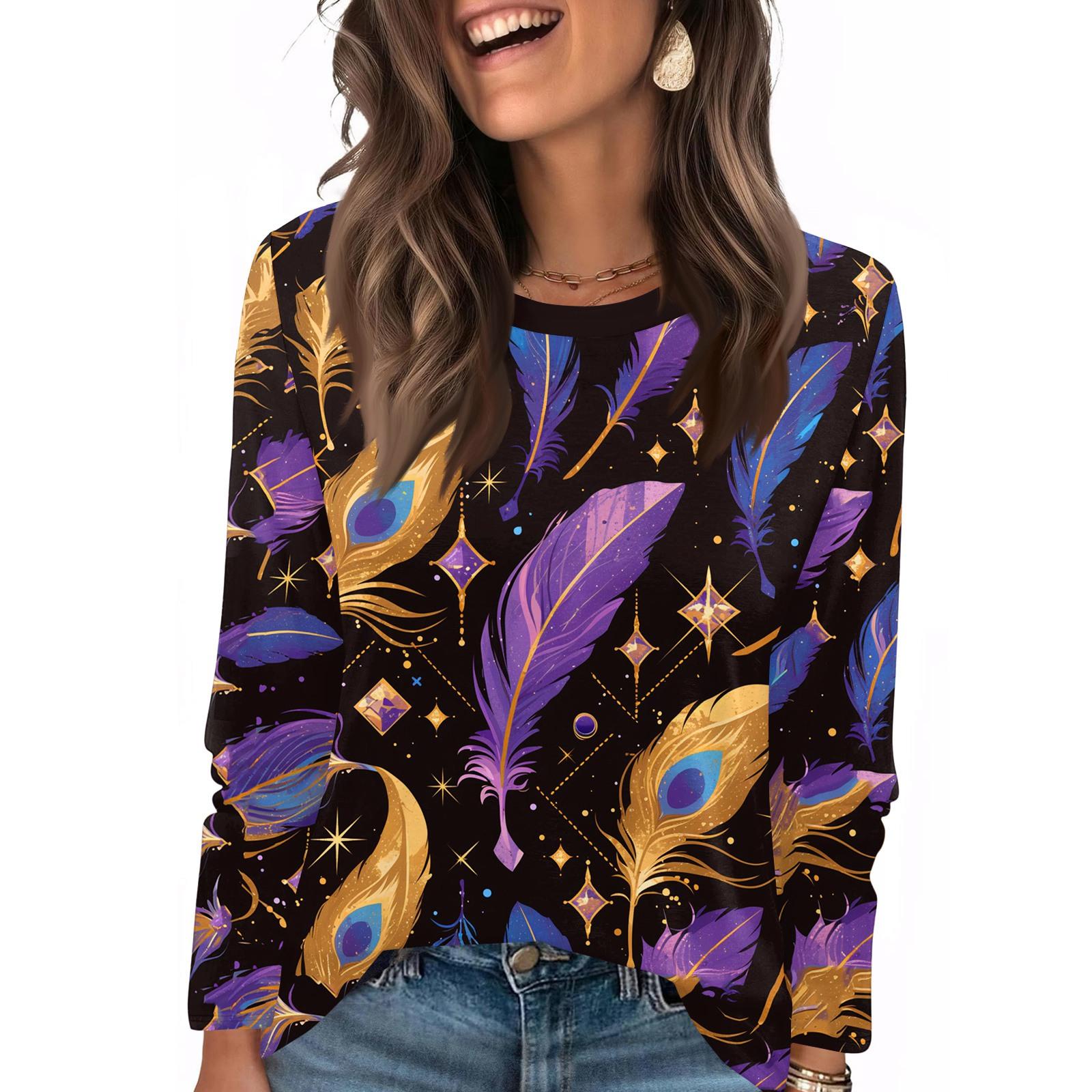 

Рубашки с длинным рукавом для женщин, милые футболки с графическим принтом, блузки, повседневные базовые топы больших размеров, пуловеры XXXXXL