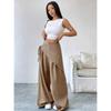 Pantaloni da Tuta Irregolari Larghi con Lacci per Donna Nuovo Design Slim a Gamba Larga per Donna Ufficio Monocolore Primavera Autunno Casual Moda Ufficio Pantaloni