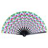 1pcs Colorful Foldable Rave Fan Japanese Large Reflective Handheld Fan Music Festival 33cm Gradient Folding Chinease