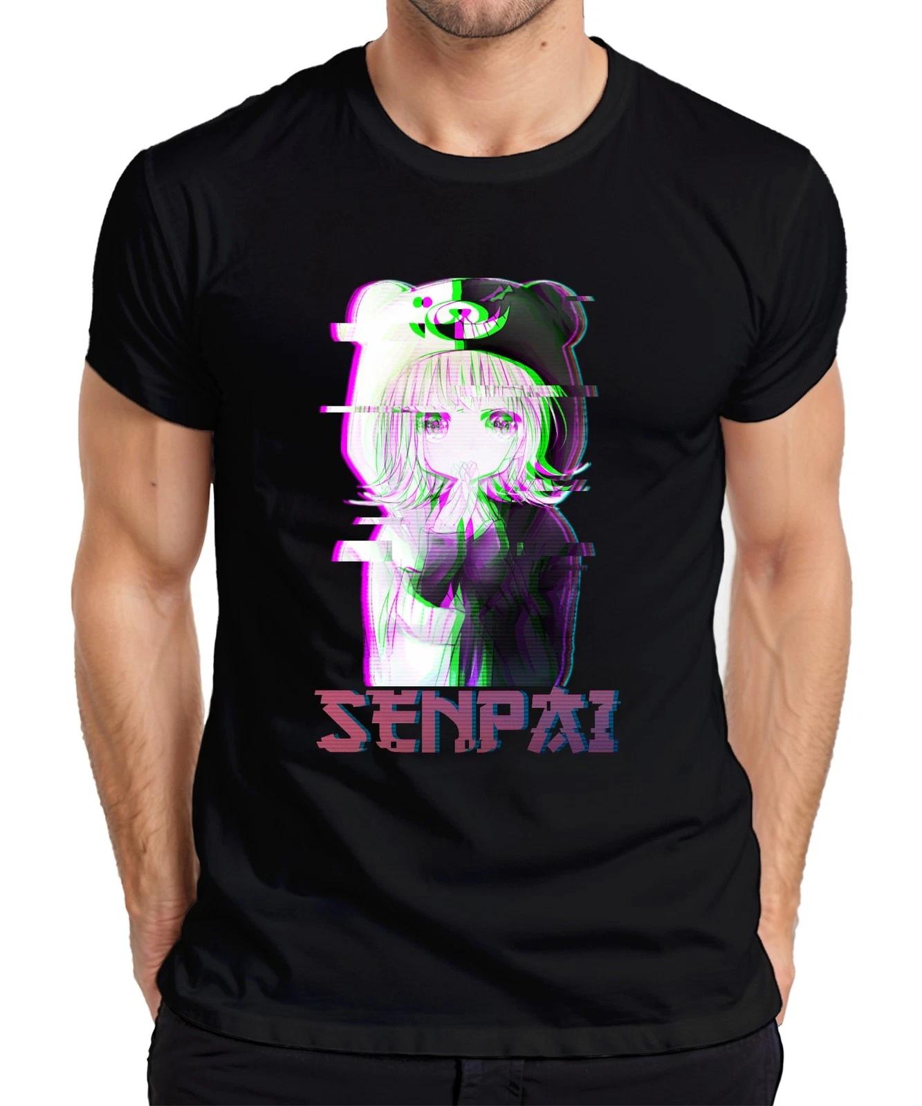 SENPAI Anime Kawaii Chibi Glitch Manga Otaku Bär Kapuze Vaporwave Herren T-Shirt M