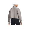 Under Armour Solid 1/4 Zip Mock Neck Fleece Training Sweatshirt Women Sweatshirt Gray 1379772-294