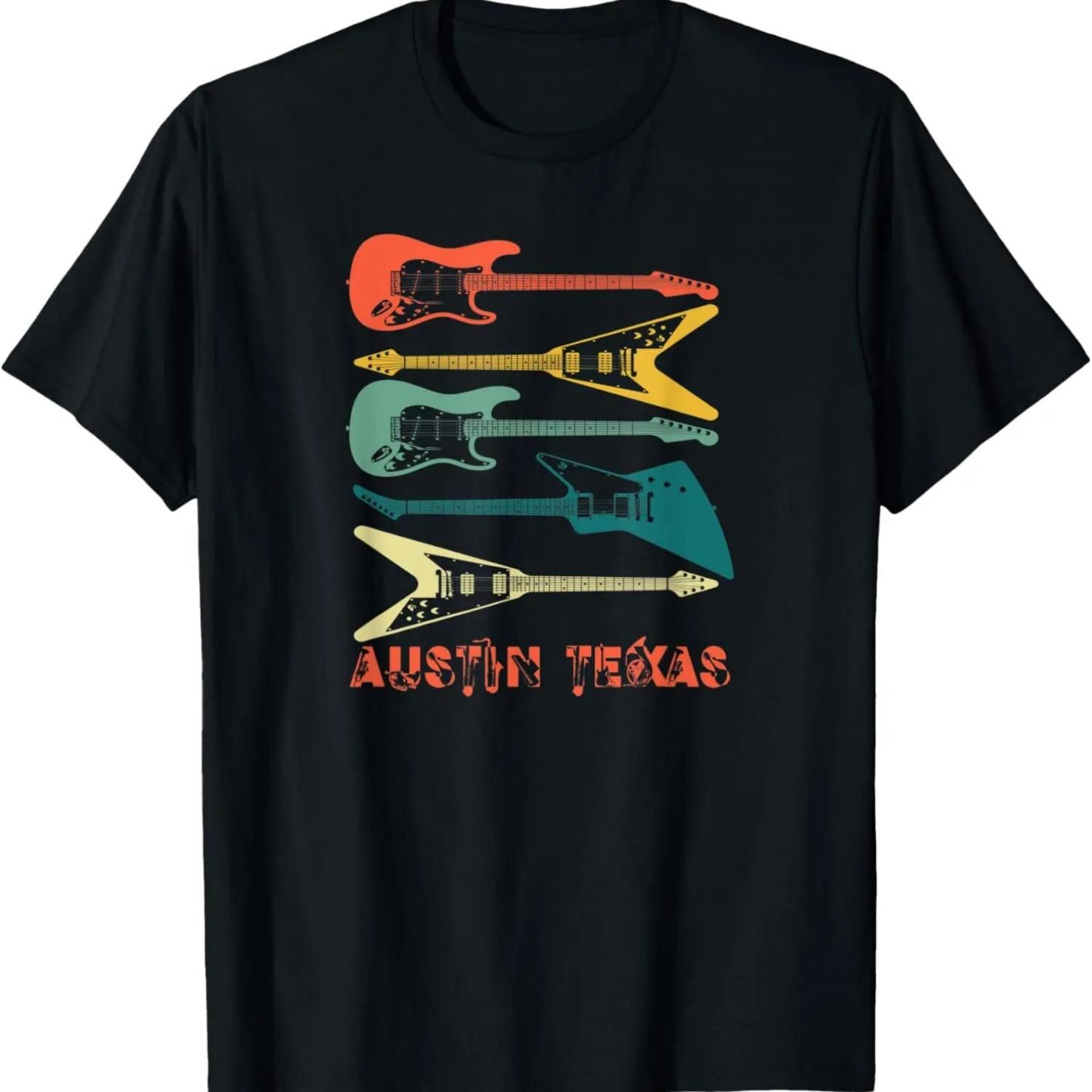 Austin Texas Unique Music Lover Guitar Instrument T-Shirt S