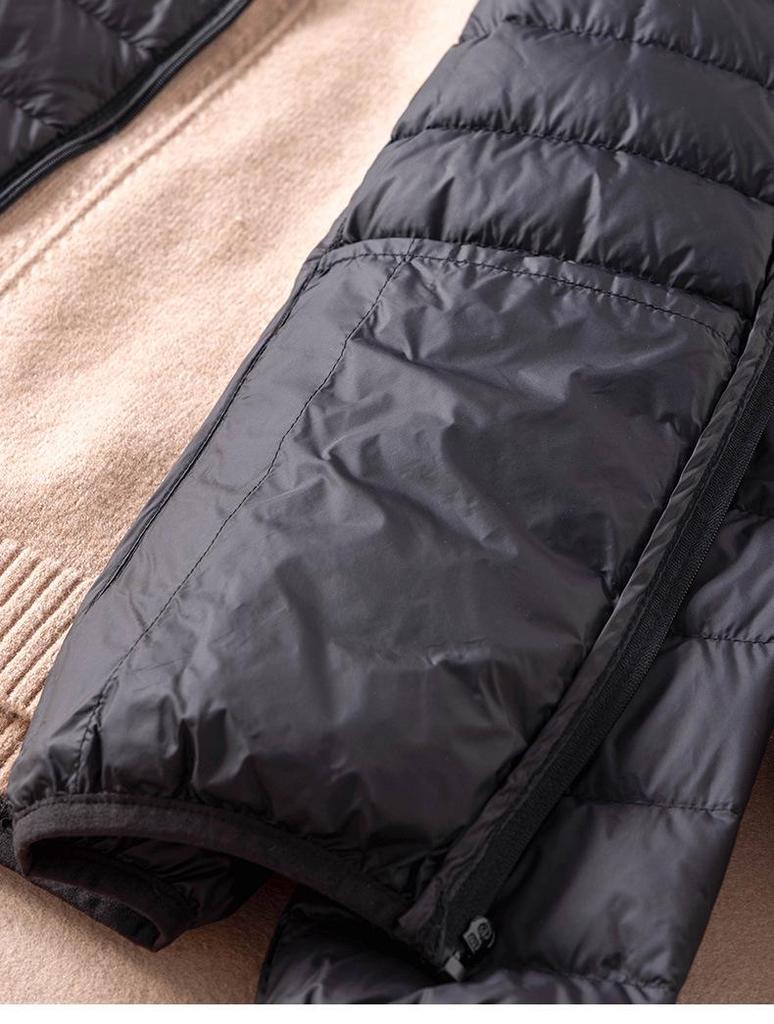 Women's Lightweight Black Down Jacket 2025 - Small Size, Short, Thin Inner Layer, Stand-Up Collar for Middle-Aged Women