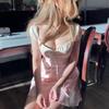 Sweet Dress Fashion Style New Arrival French Sexy Sweet Square Collar Strap Puff Sleeves Waist-Tight Dress Women