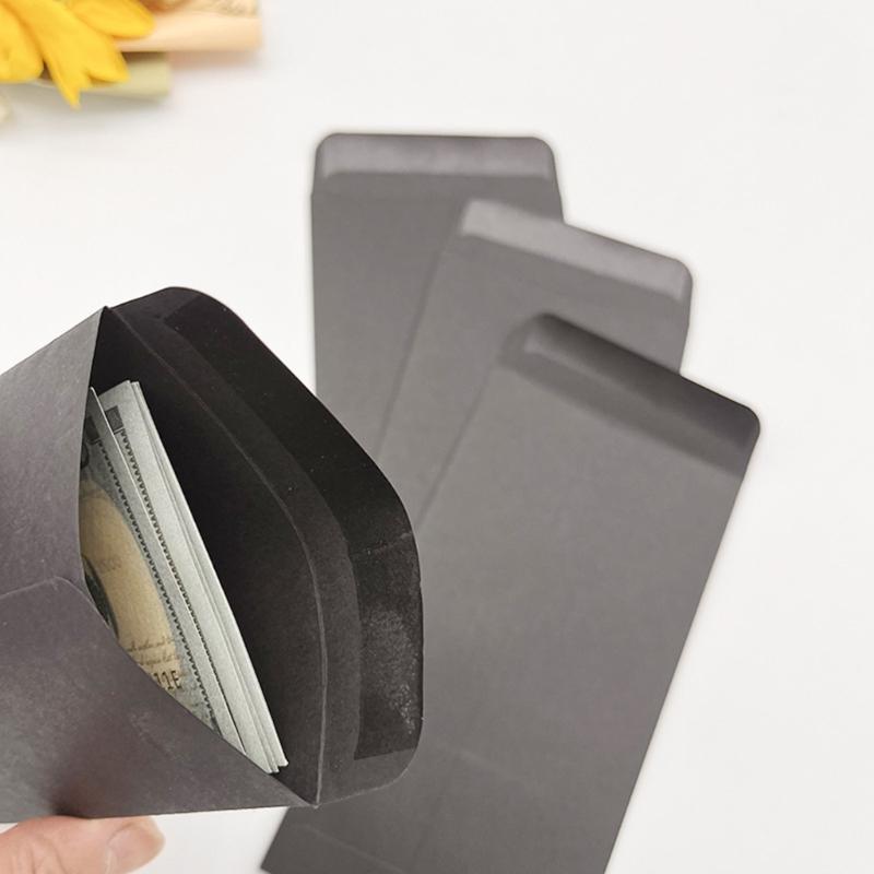 120 Pcs Sealing Envelopes Coin Envelopes Money Envelopes Small Black Envelopes for Storage Coins