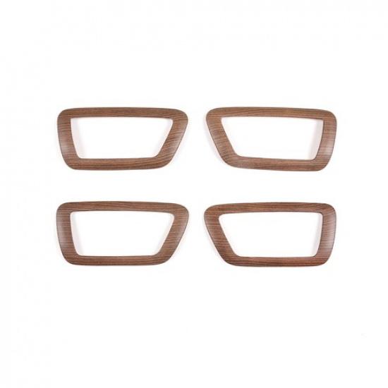 4pcs Wood Grain ABS Interior Door Handle Bowl Cover Trim For Toyota Tacoma 16-20