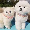 Hot Selling Pet Necklace Cat Dog Collar Imitation Pearl Cat Bone Rhinestone Pendant Personality Shiny Crystal