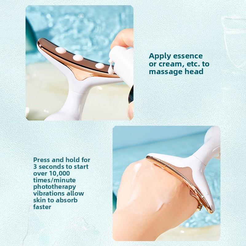Mehrdimensionaler Lifting- und Straffungs-Massagegerät, Vibrationsmassage, Tiefes Eindringen von Hautpflegeprodukten, Drei-in-Eins-Schönheitsinstrument
