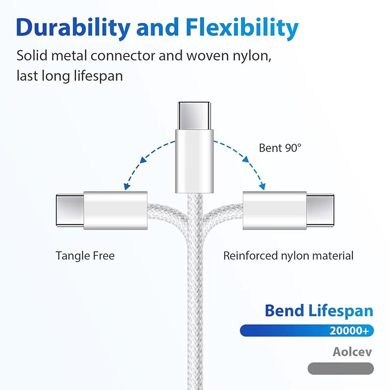 Xiaomi 10Pcs 20Pcs USB C to Type C Color Cable Fast Charging For iPhone15 For Huawei ForXiaomi Type C Weaving Cable Accessories