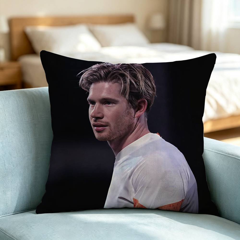 Kevin De Bruyne Football Star-S Square Double-Sided printed Pillow Case Bedroom Bedside Pillow Sofa Cushion Cover Gift