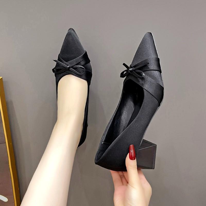 

Fashion Fashionable Woman Comfortable and Elegant Style Female Footwear Pointed Toe Summer Dress on Heels New Sweet High Spring Pumps 35