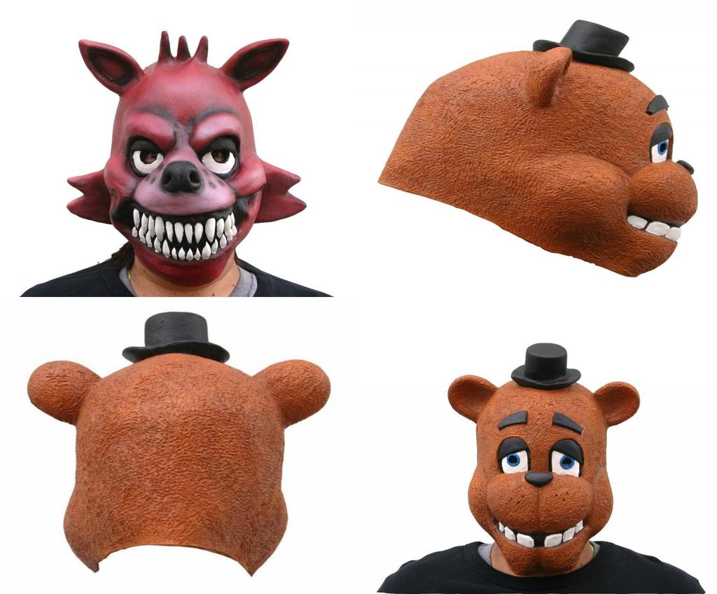 Máscara de Cabeça Inteira Autêntica Five Nights At Freddy's Feita de Látex Natural Para Adultos