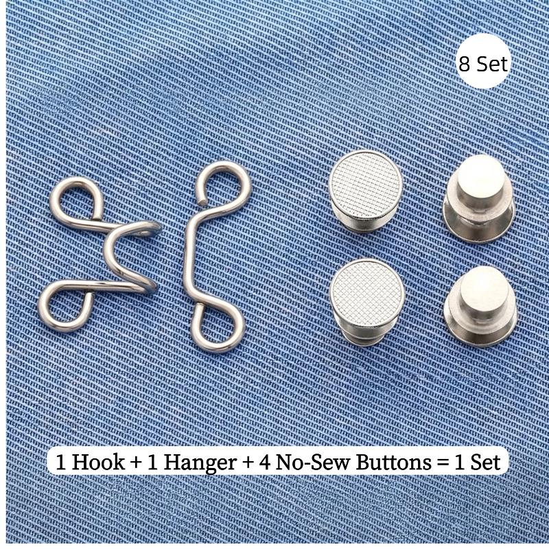 2/4/8 Sets Pant Waist Tightener Button Pins Jeans Button Tightener To Make Smaller Waist Tightener