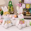 Easter LED Light Rabbit Doll Spring Easter Decorations for Car Rabbit Ornaments Kid Gift 2024 Holiday Party