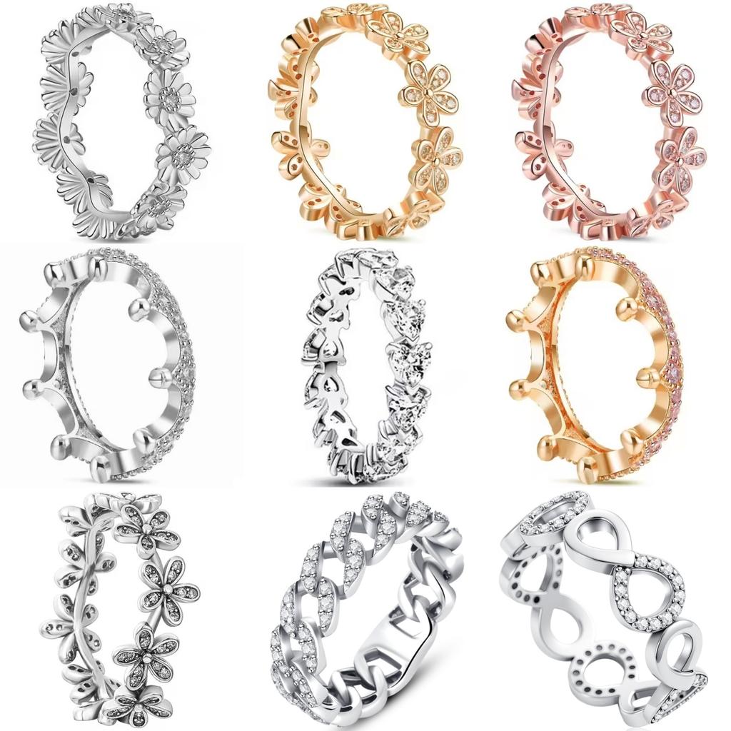 New 925 Silver Sunflower Crown Rings Size 6 7 8 9 Fashion Fine Jewelry For Women Girl Festival Gift