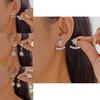 Elegant Snowflake Drop Earrings With Zircon Stones For Women Holiday Party Accessories
