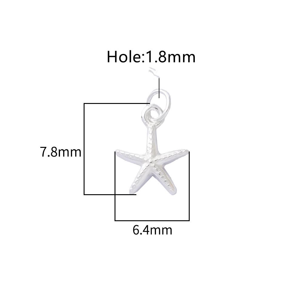 

100% Real 925 Silver Accaccessories Seabell and Star Charm Pendant For Bracelets Necklaces Key Diy Material