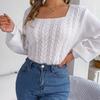 GMXIA Frauen Mode Einfarbig Druck Langarm High Neck Herbst Winter Casual Herbst Winter Lose Pullover
