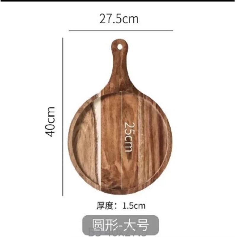 1pcs Solid Wood Steak Plate Creative Pasta Western Food Pizza Plate Simple Stone Flat Plate Japanese Cuisine Home Restaurant