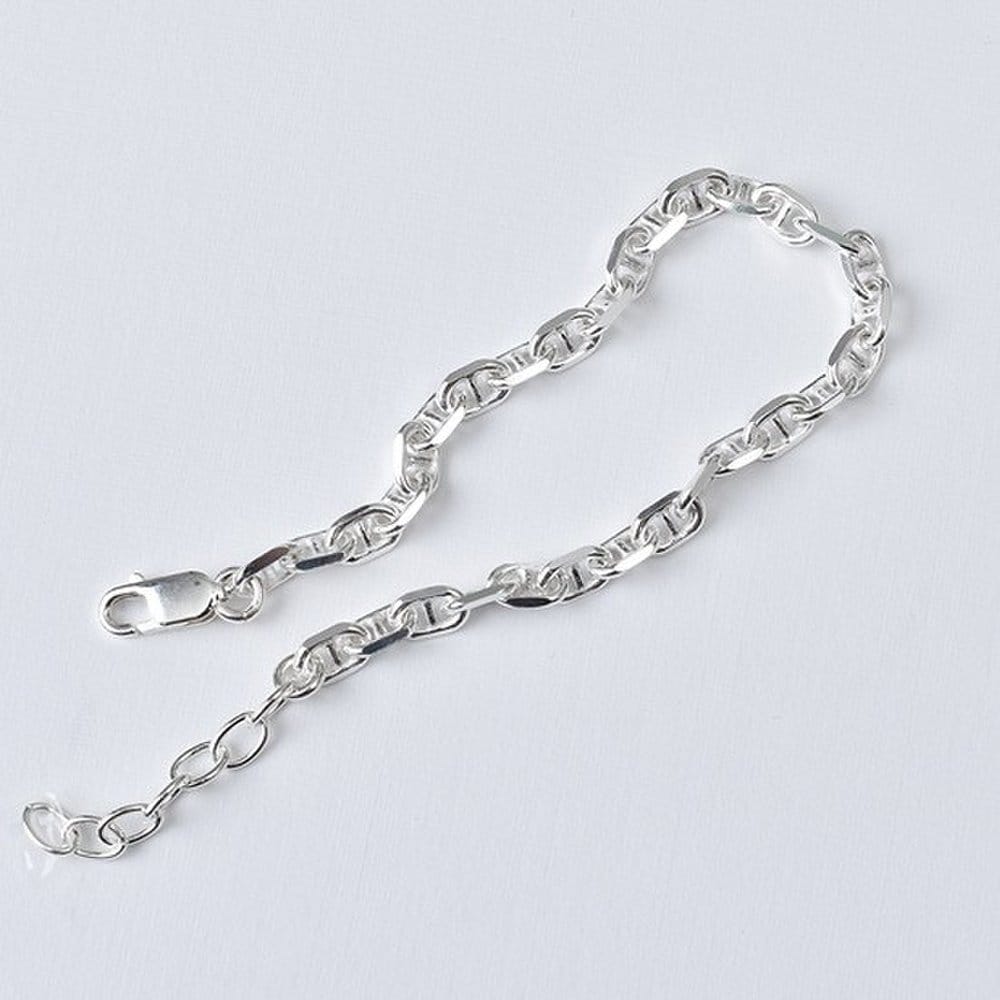925 Silver Genuine Sterling Silver Chandelier H-Buckle Chain Bold Chain Silver Bracelet (Choose 1 of 2)
