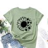 Women's Maple Leaf Flower Printed Loose Round Neck Short Sleeved T-shirt for Women Shirt